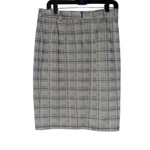 Kate Kasin‎ black & white houndstooth pencil skirt large